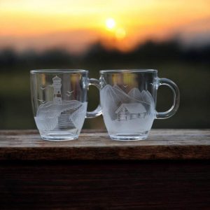 Glastassen "Berge und Meer Duo"