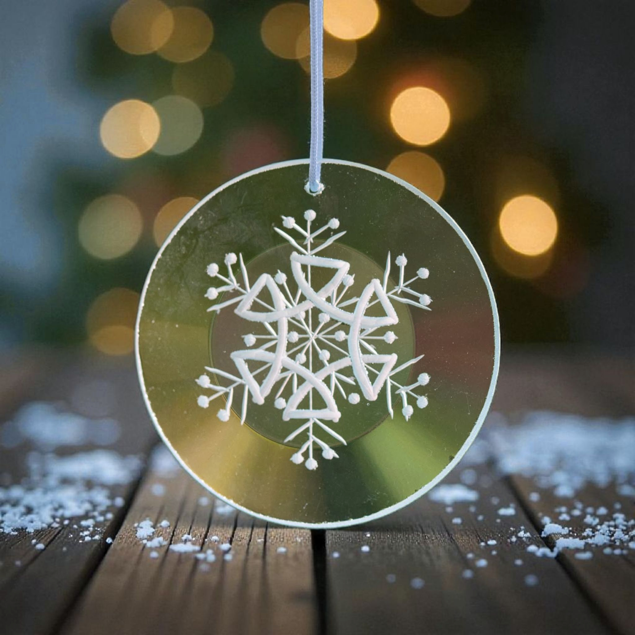 Glasanhänger "Jugendstilflocke" rund – Bild 3