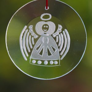 Glasanhänger "Engel" rund