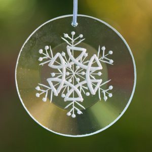 Glasanhänger "Jugendstilflocke" rund