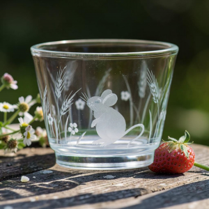 Teelichthalter mit Motiv "Maus"