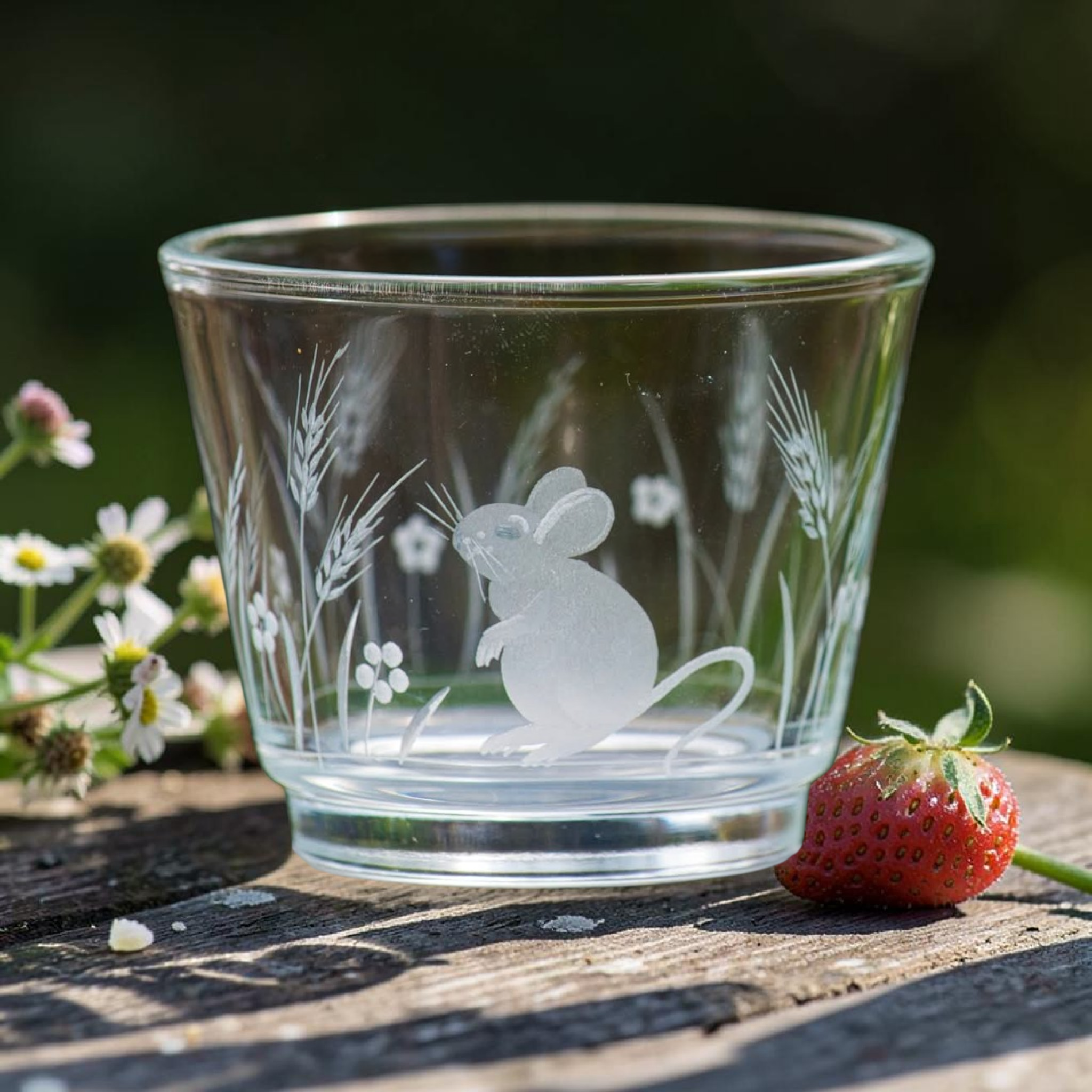 Teelichthalter mit Motiv "Maus"