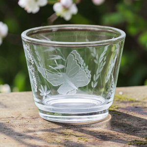 Teelichthalter mit Motiv "Schmetterling"