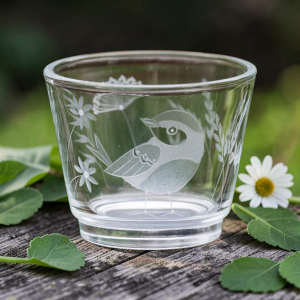 Teelichthalter mit Motiv "Vogel modern"